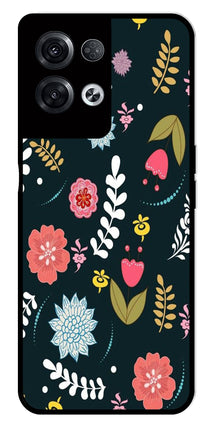 Floral Pattern2 Metal Mobile Case for Oppo Reno 8 Pro 5G