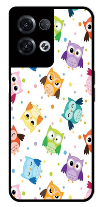 Owls Pattern Metal Mobile Case for Oppo Reno 8 Pro 5G