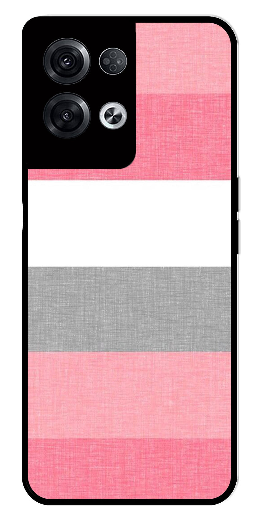 Pink Pattern Metal Mobile Case for Oppo Reno 8 Pro 5G   (Design No -23)