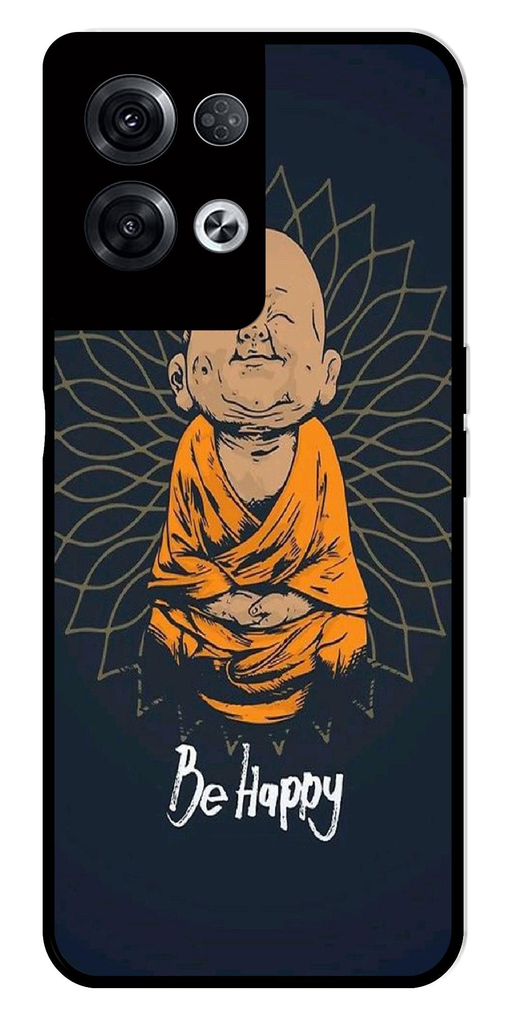 Be Happy Metal Mobile Case for Oppo Reno 8 Pro 5G   (Design No -27)