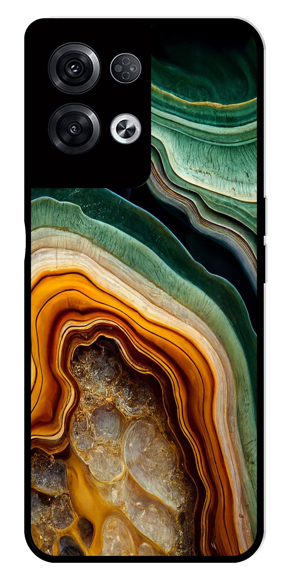 Marble Design Metal Mobile Case for Oppo Reno 8 Pro 5G   (Design No -28)