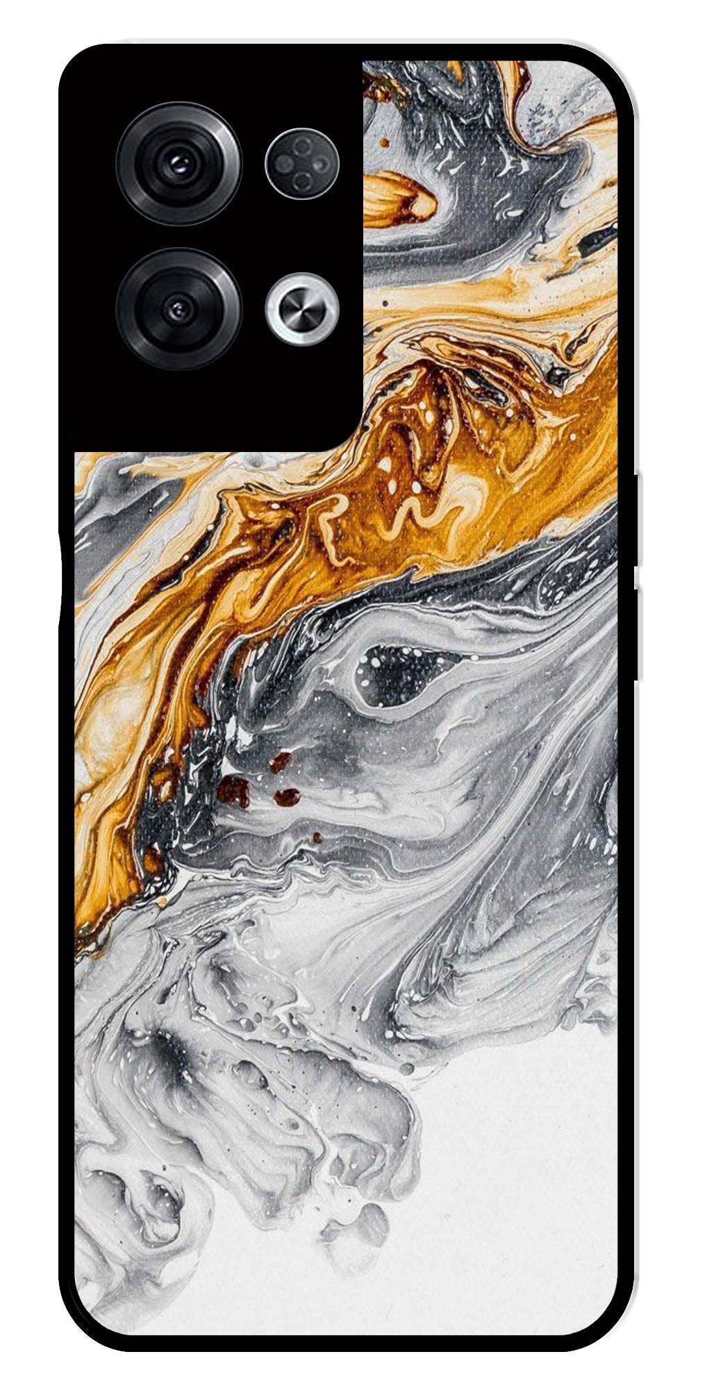 Marble Pattern Metal Mobile Case for Oppo Reno 8 Pro 5G   (Design No -36)