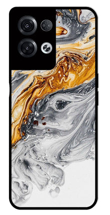 Marble Pattern Metal Mobile Case for Oppo Reno 8 Pro 5G