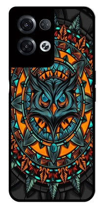 Owl Pattern Metal Mobile Case for Oppo Reno 8 Pro 5G