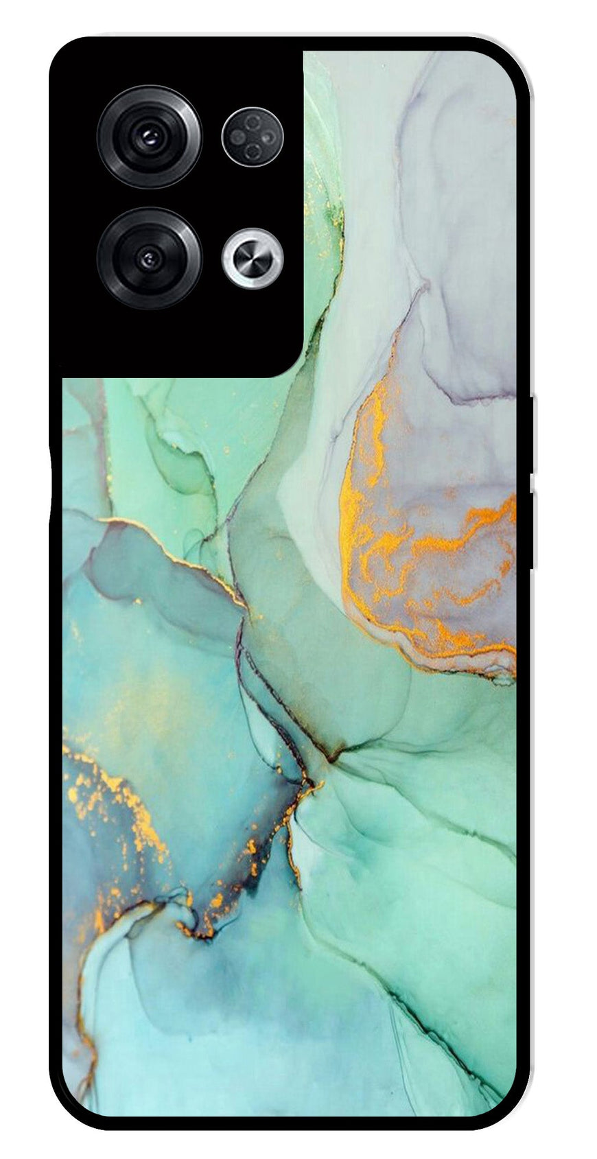 Marble Design Metal Mobile Case for Oppo Reno 8 Pro 5G   (Design No -46)