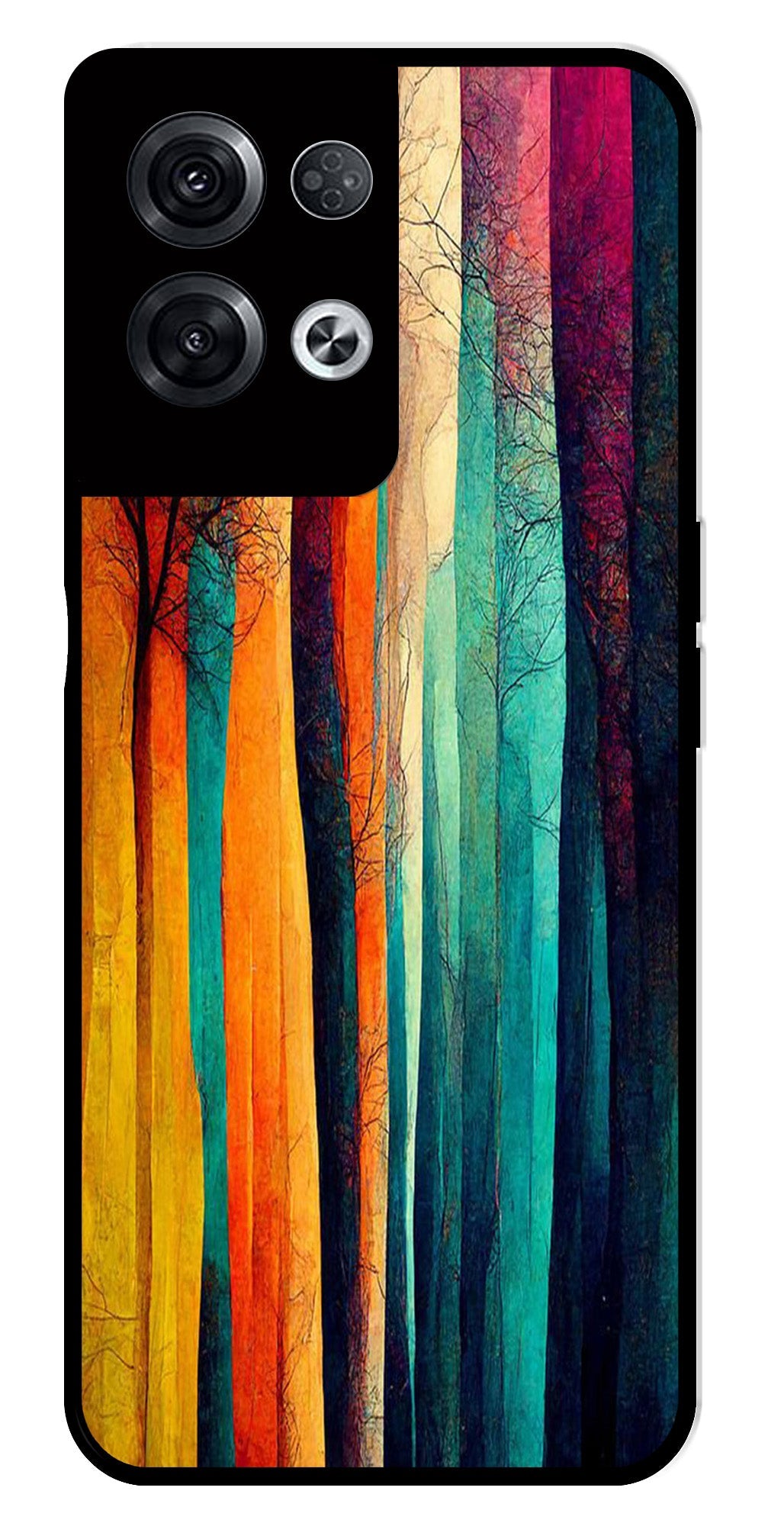 Modern Art Colorful Metal Mobile Case for Oppo Reno 8 Pro 5G   (Design No -47)