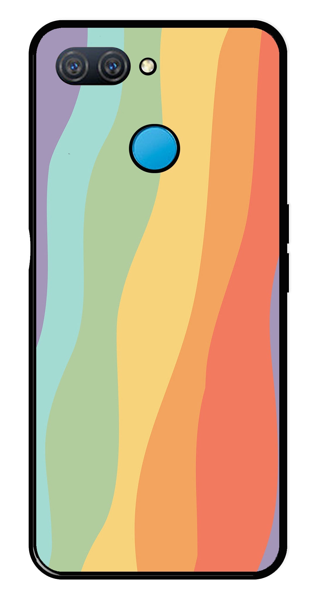 Muted Rainbow Metal Mobile Case for Oppo A12   (Design No -02)