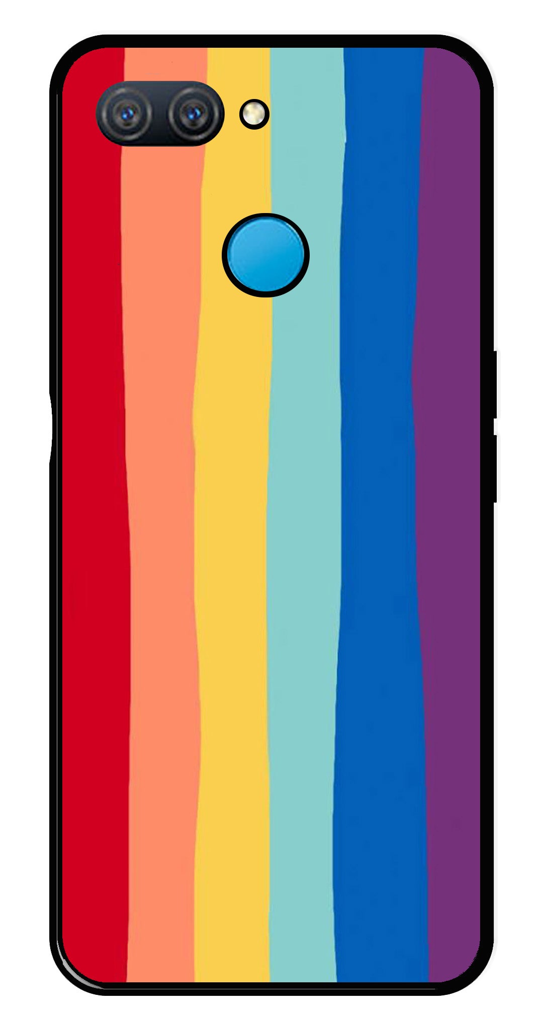 Rainbow MultiColor Metal Mobile Case for Oppo A12   (Design No -03)