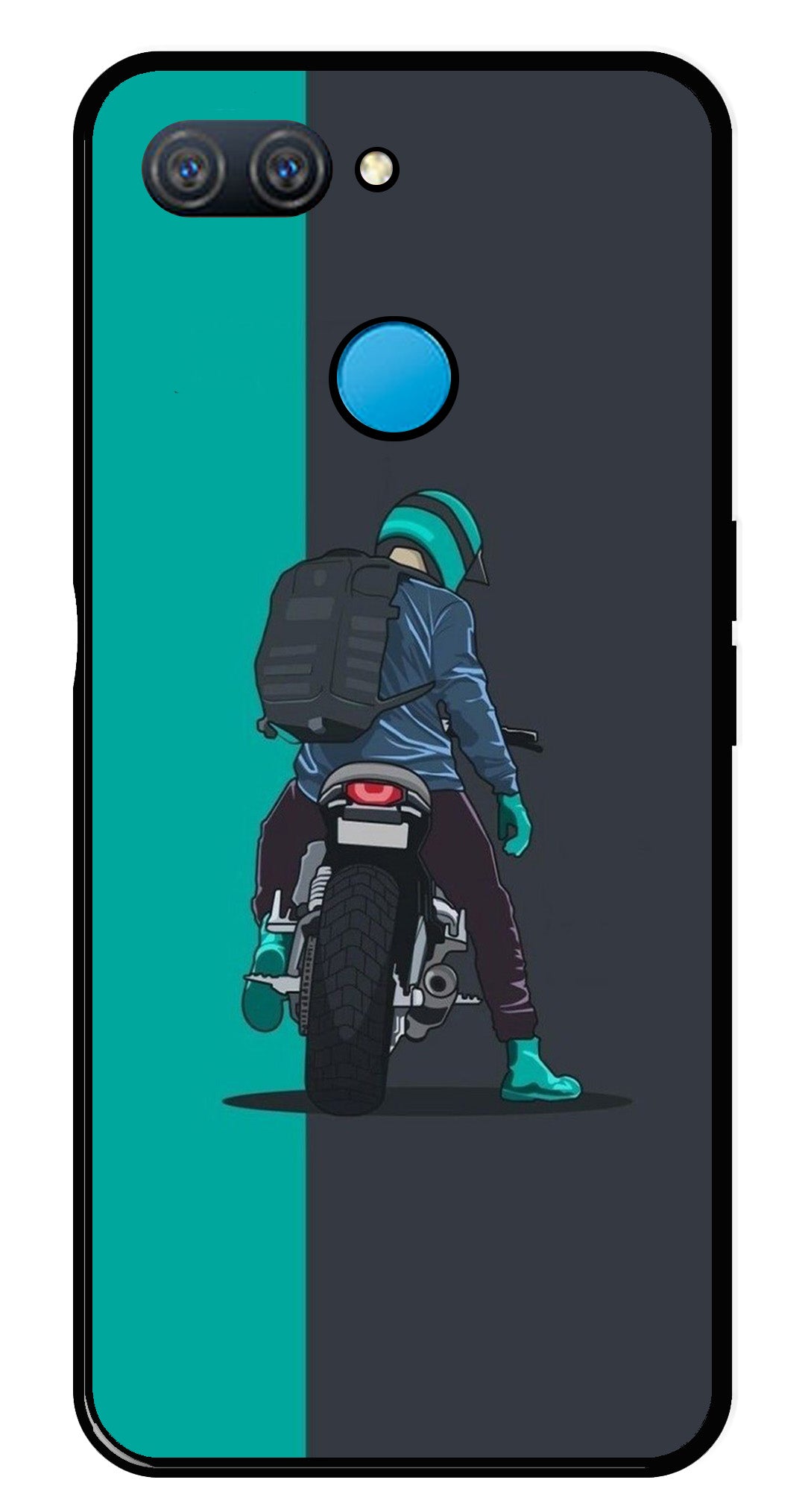 Bike Lover Metal Mobile Case for Oppo A12   (Design No -05)