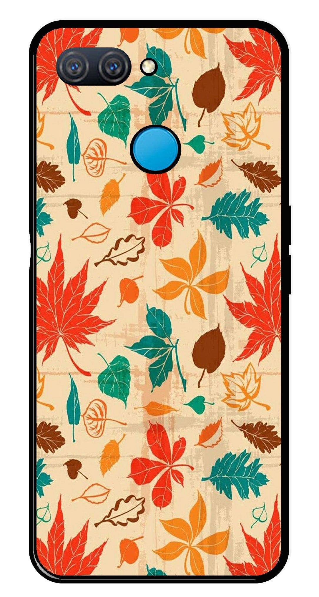 Leafs Design Metal Mobile Case for Oppo A12   (Design No -14)