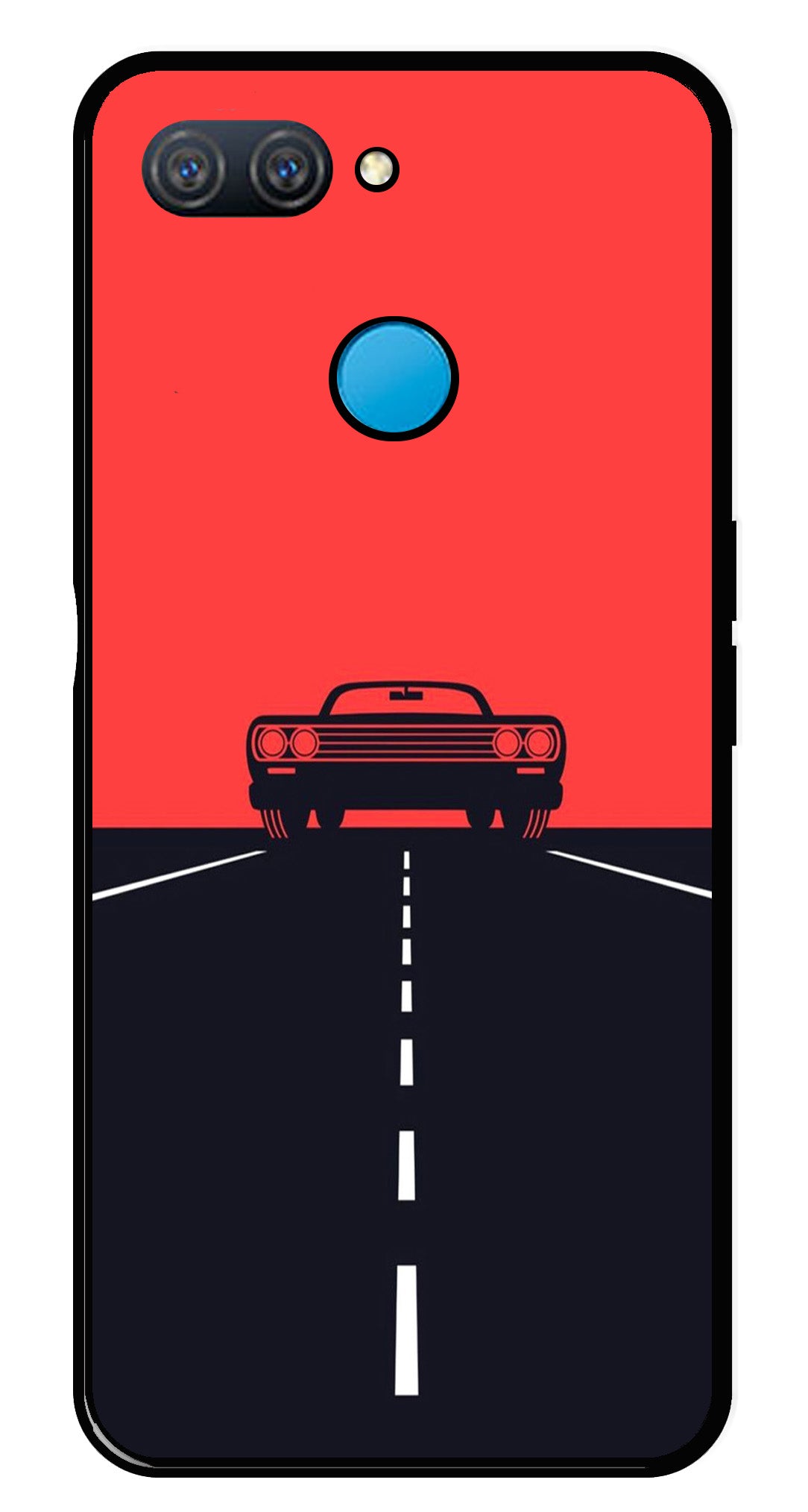 Car Lover Metal Mobile Case for Oppo A12   (Design No -21)