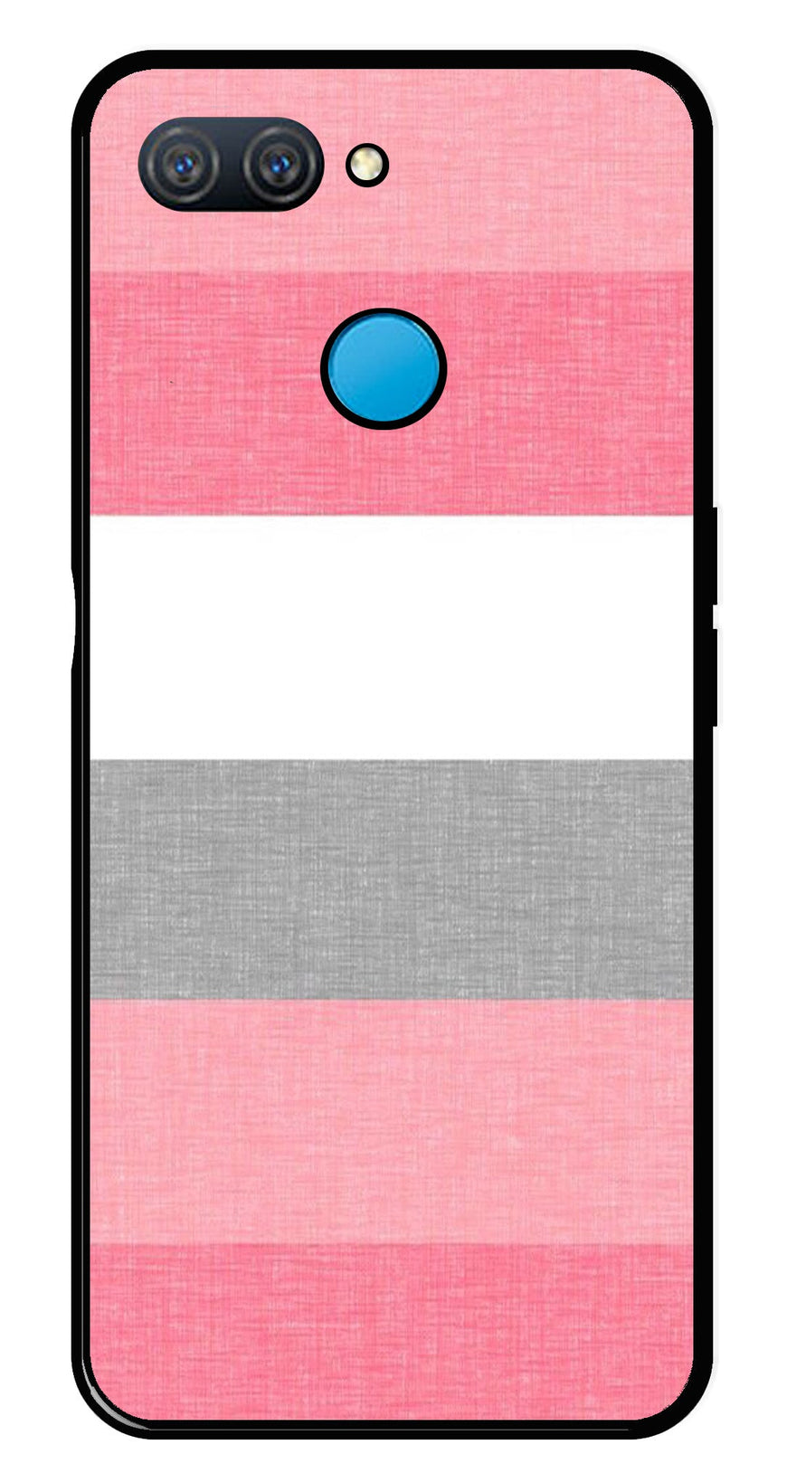 Pink Pattern Metal Mobile Case for Oppo A12   (Design No -23)