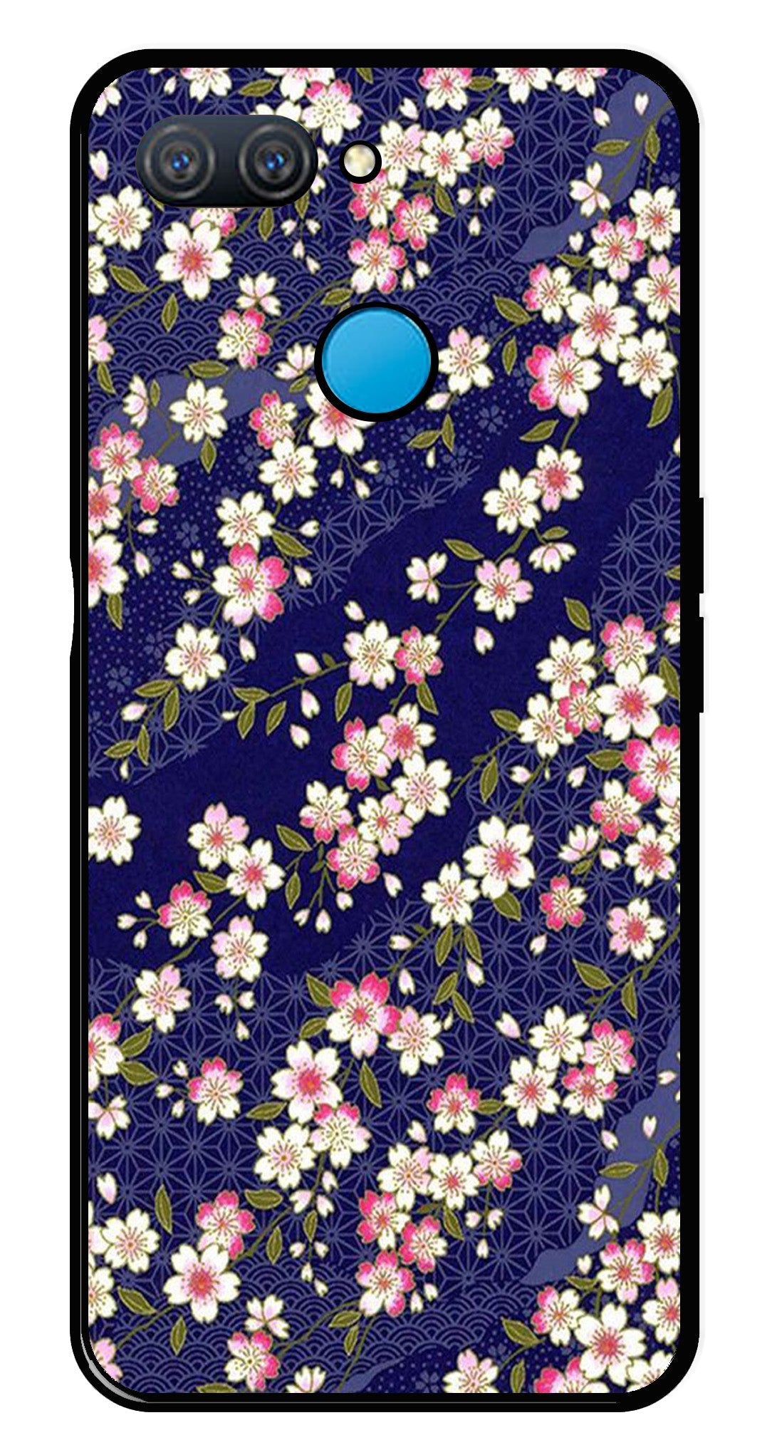 Flower Design Metal Mobile Case for Oppo A12   (Design No -25)