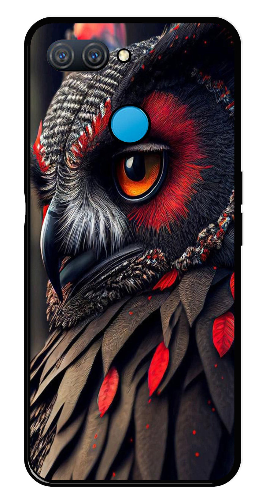 Owl Design Metal Mobile Case for Oppo A12   (Design No -26)