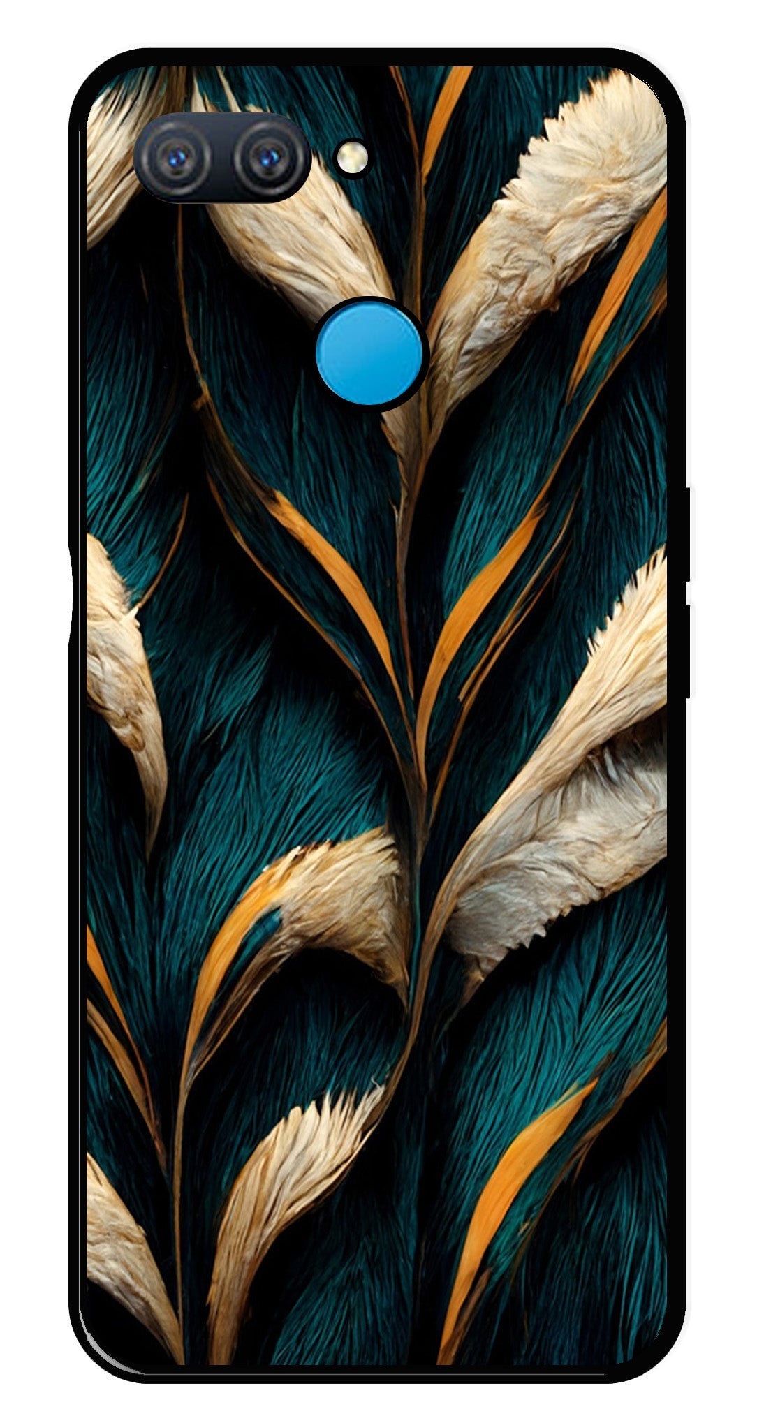 Feathers Metal Mobile Case for Oppo A12   (Design No -30)