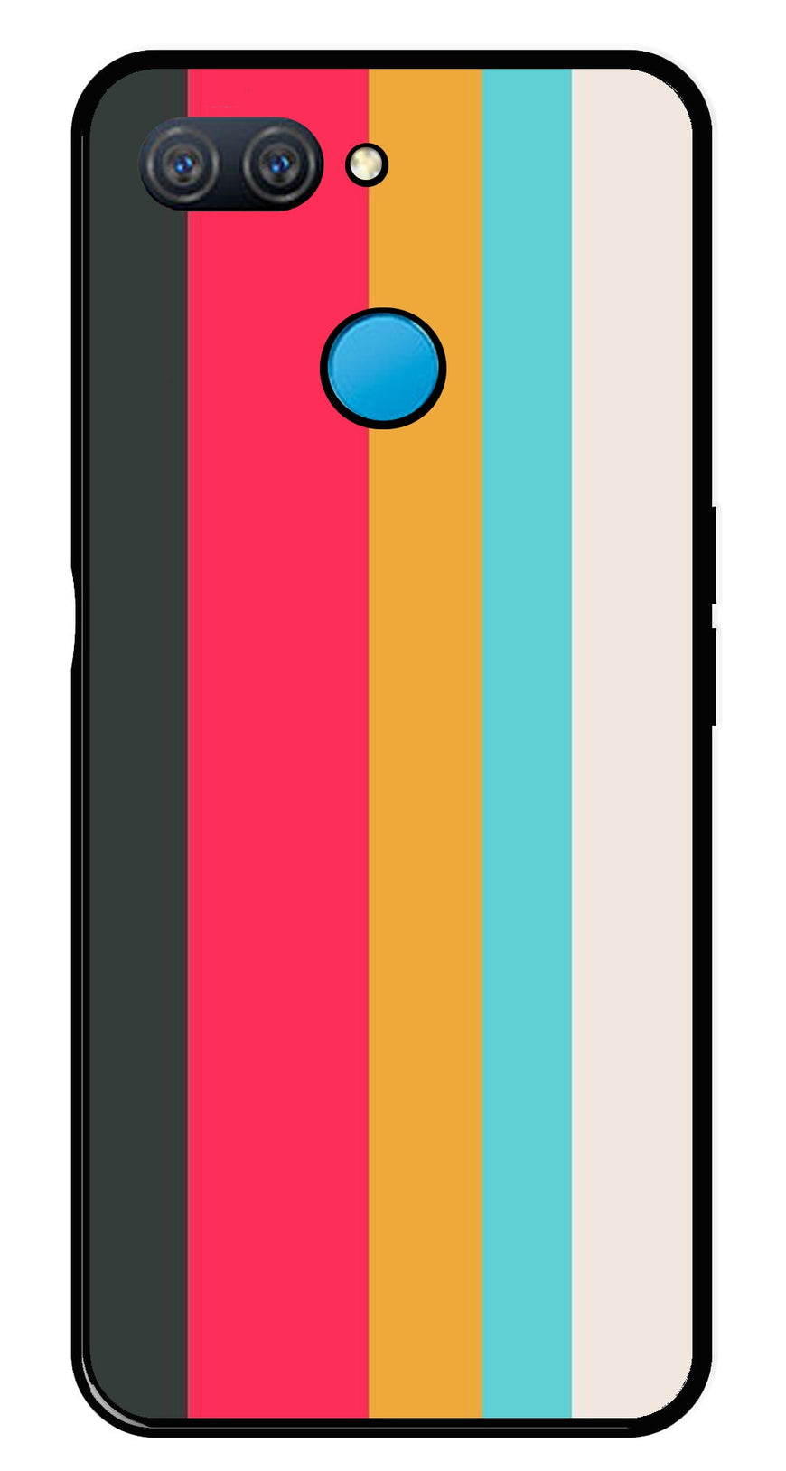 Muted Rainbow Metal Mobile Case for Oppo A12   (Design No -31)