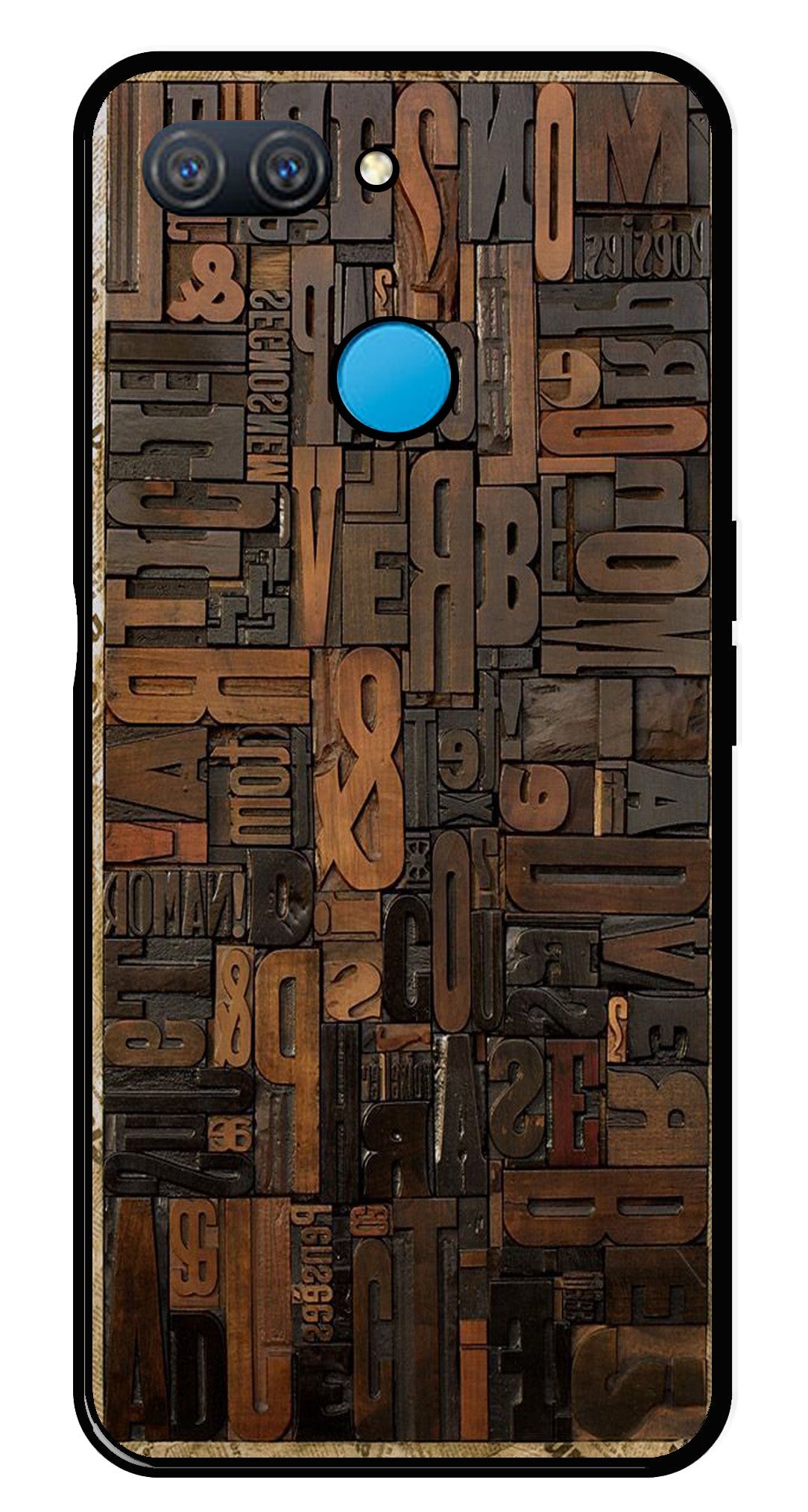 Alphabets Metal Mobile Case for Oppo A12   (Design No -32)