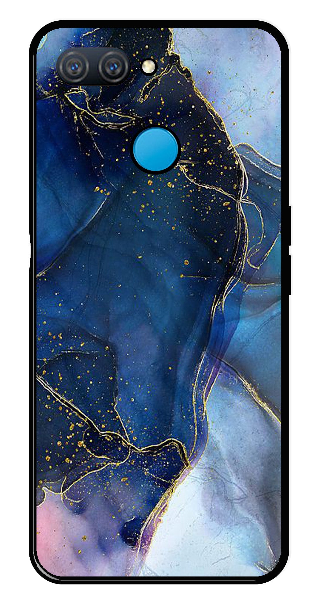 Blue Marble Metal Mobile Case for Oppo A12   (Design No -34)