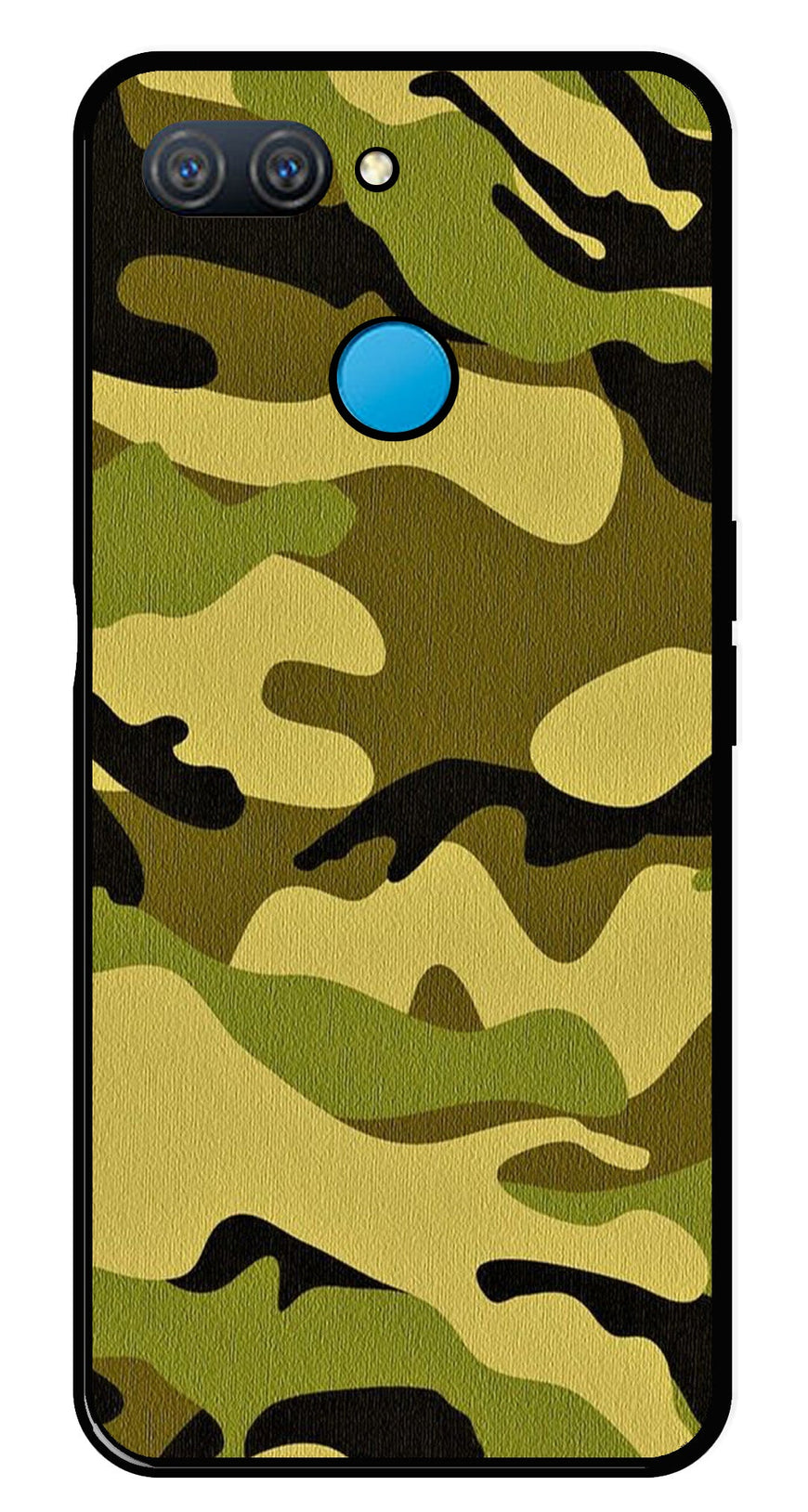 Army Pattern Metal Mobile Case for Oppo A12   (Design No -35)