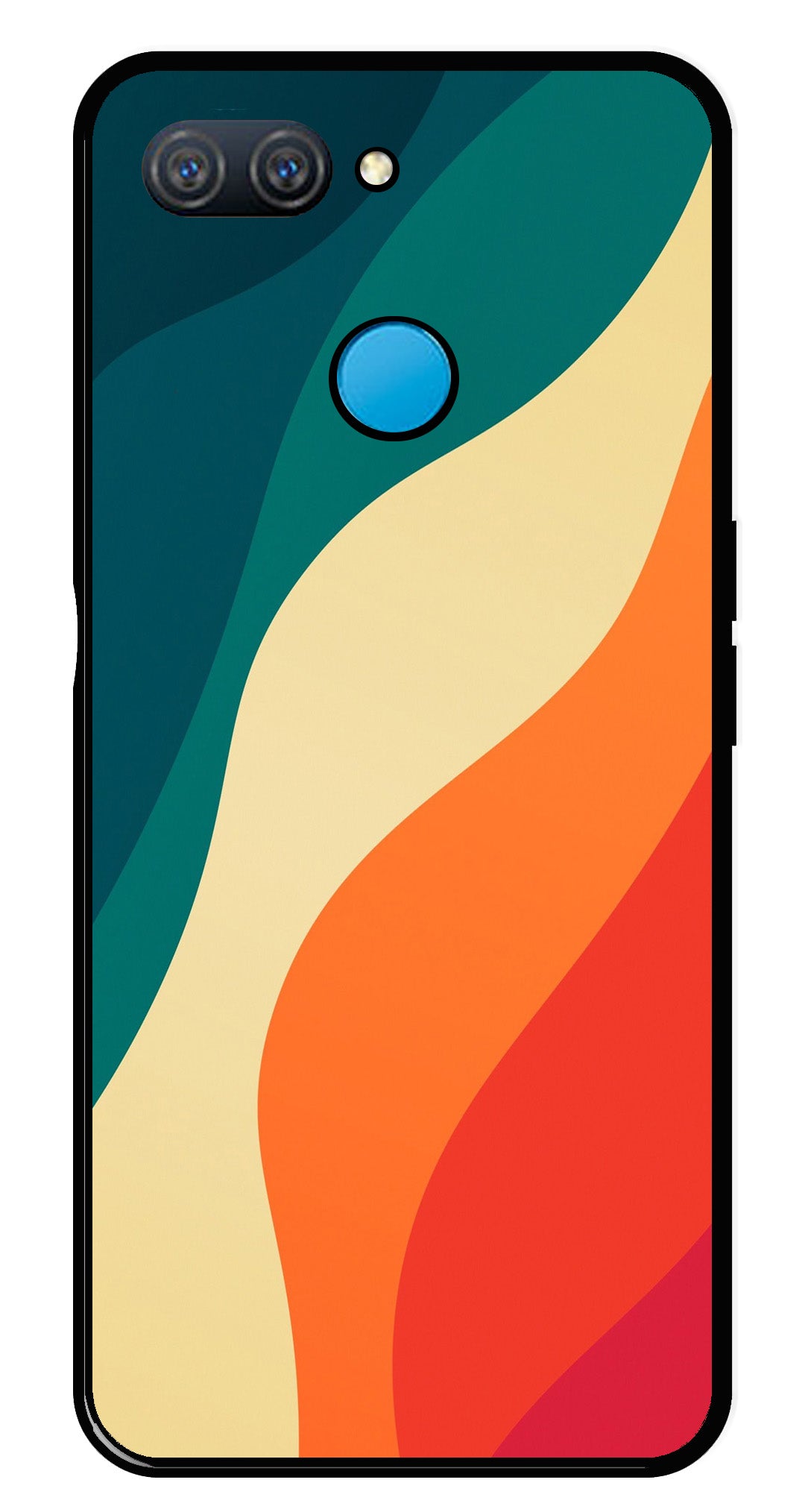 Muted Rainbow Metal Mobile Case for Oppo A12   (Design No -39)