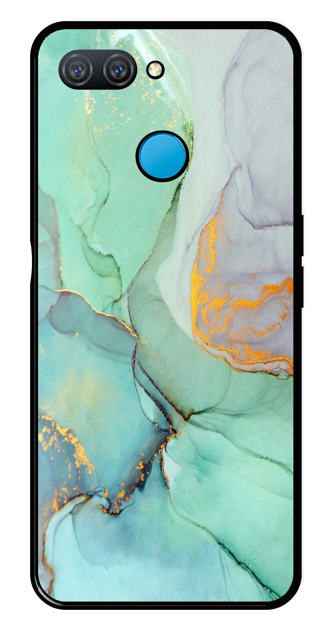 Marble Design Metal Mobile Case for Oppo A12   (Design No -46)