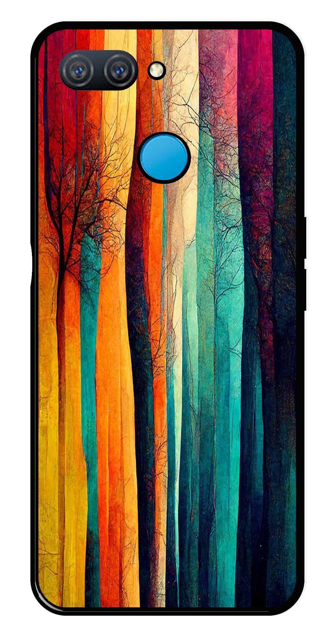 Modern Art Colorful Metal Mobile Case for Oppo A12   (Design No -47)