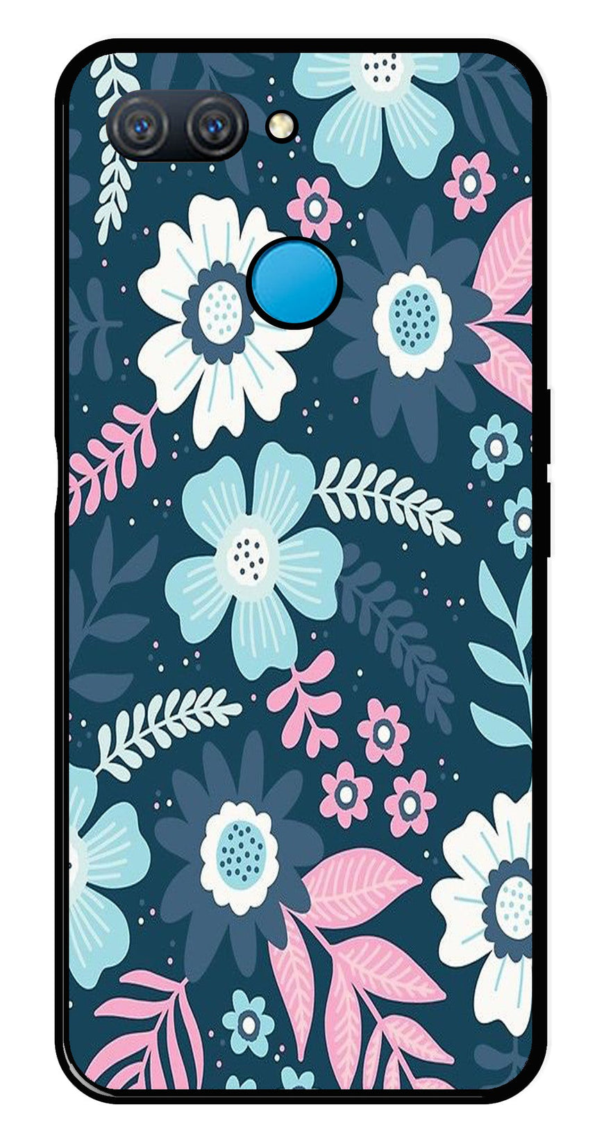 Flower Leaves Design Metal Mobile Case for Oppo A11K   (Design No -50)