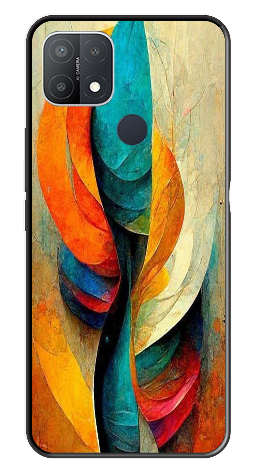 Modern Art Metal Mobile Case for Oppo A15   (Design No -11)