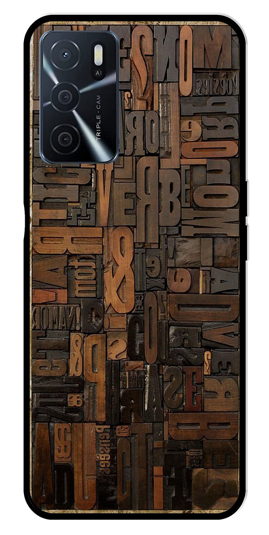 Alphabets Metal Mobile Case for Oppo A16   (Design No -32)