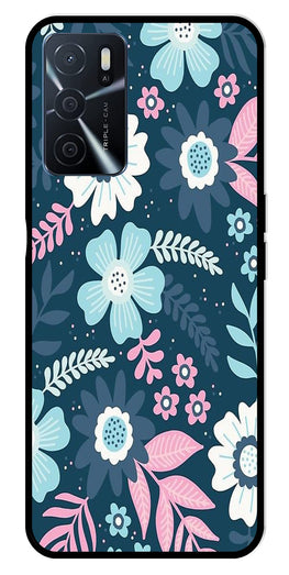 Flower Leaves Design Metal Mobile Case for Oppo A16   (Design No -50)