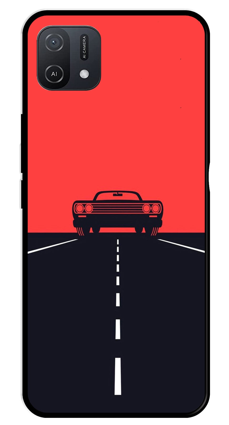 Car Lover Metal Mobile Case for Oppo A16K   (Design No -21)