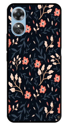 Floral Pattern Metal Mobile Case for Oppo A17