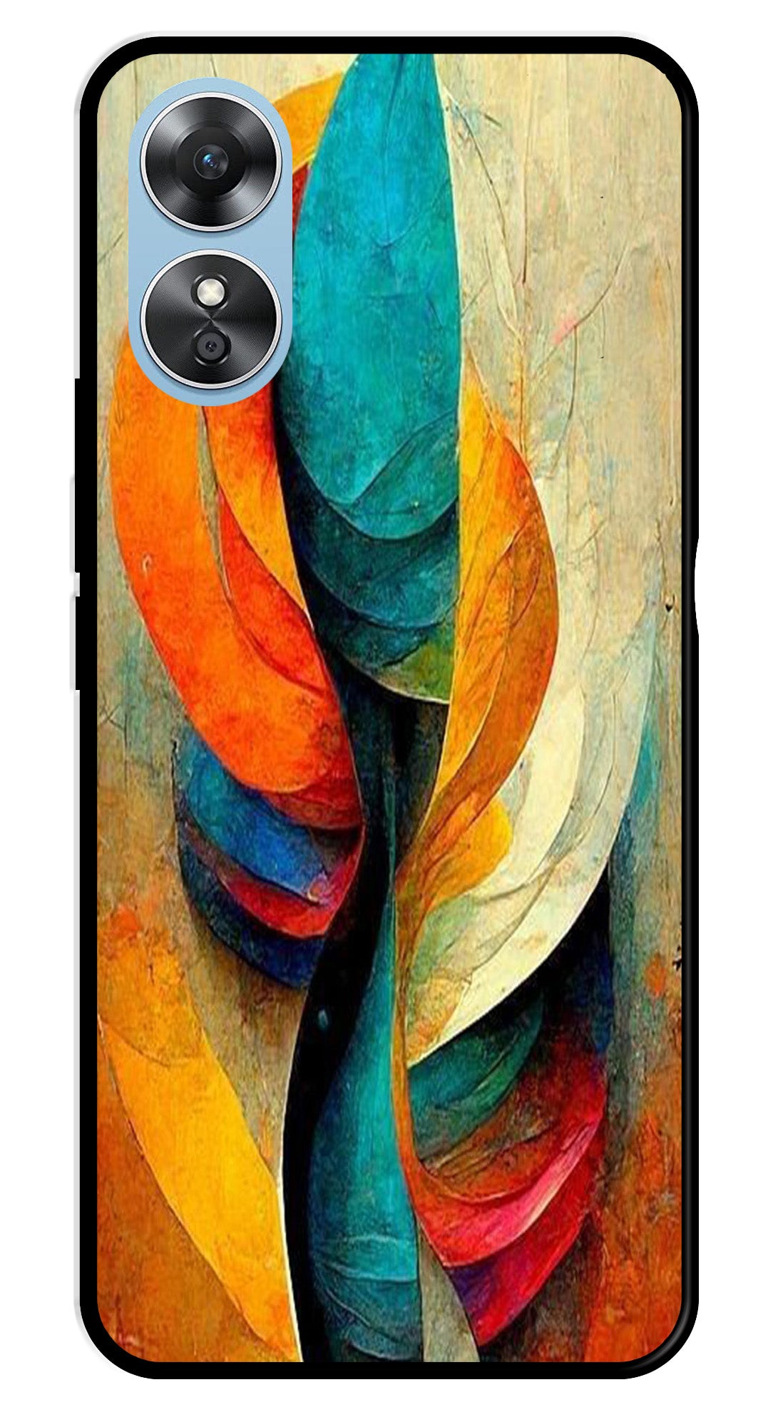 Modern Art Metal Mobile Case for Oppo A17   (Design No -11)