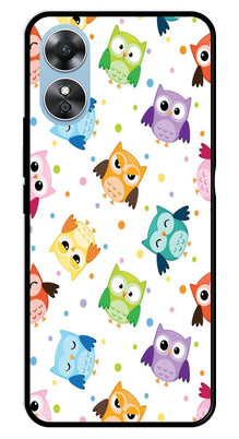 Owls Pattern Metal Mobile Case for Oppo A17