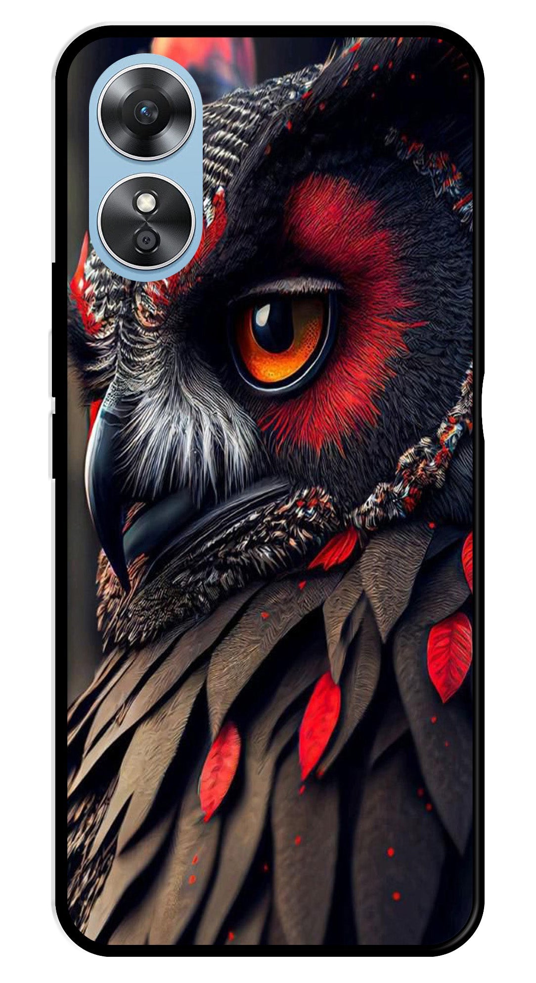 Owl Design Metal Mobile Case for Oppo A17   (Design No -26)