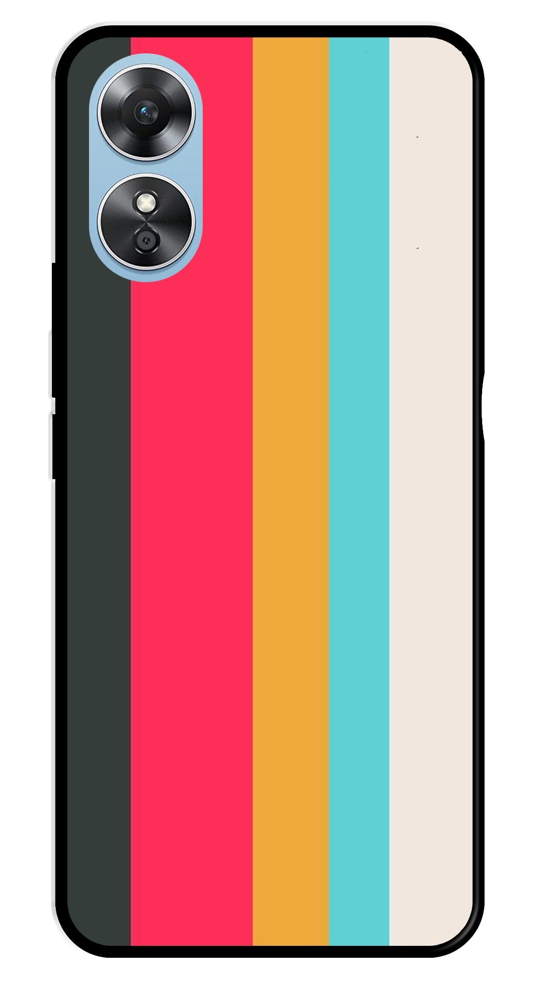 Muted Rainbow Metal Mobile Case for Oppo A17   (Design No -31)