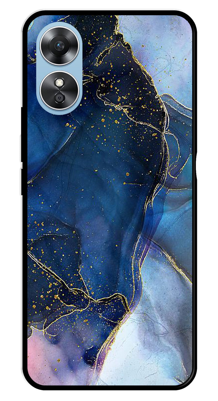 Blue Marble Metal Mobile Case for Oppo A17   (Design No -34)