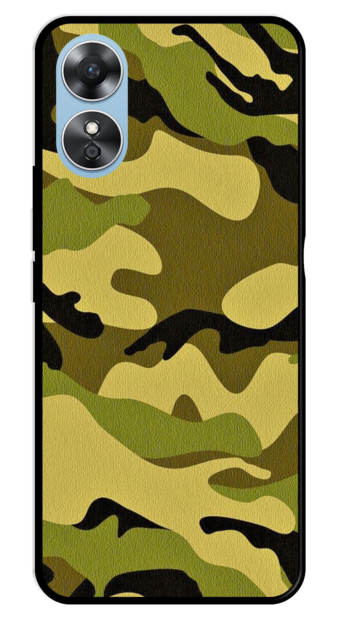 Army Pattern Metal Mobile Case for Oppo A17   (Design No -35)