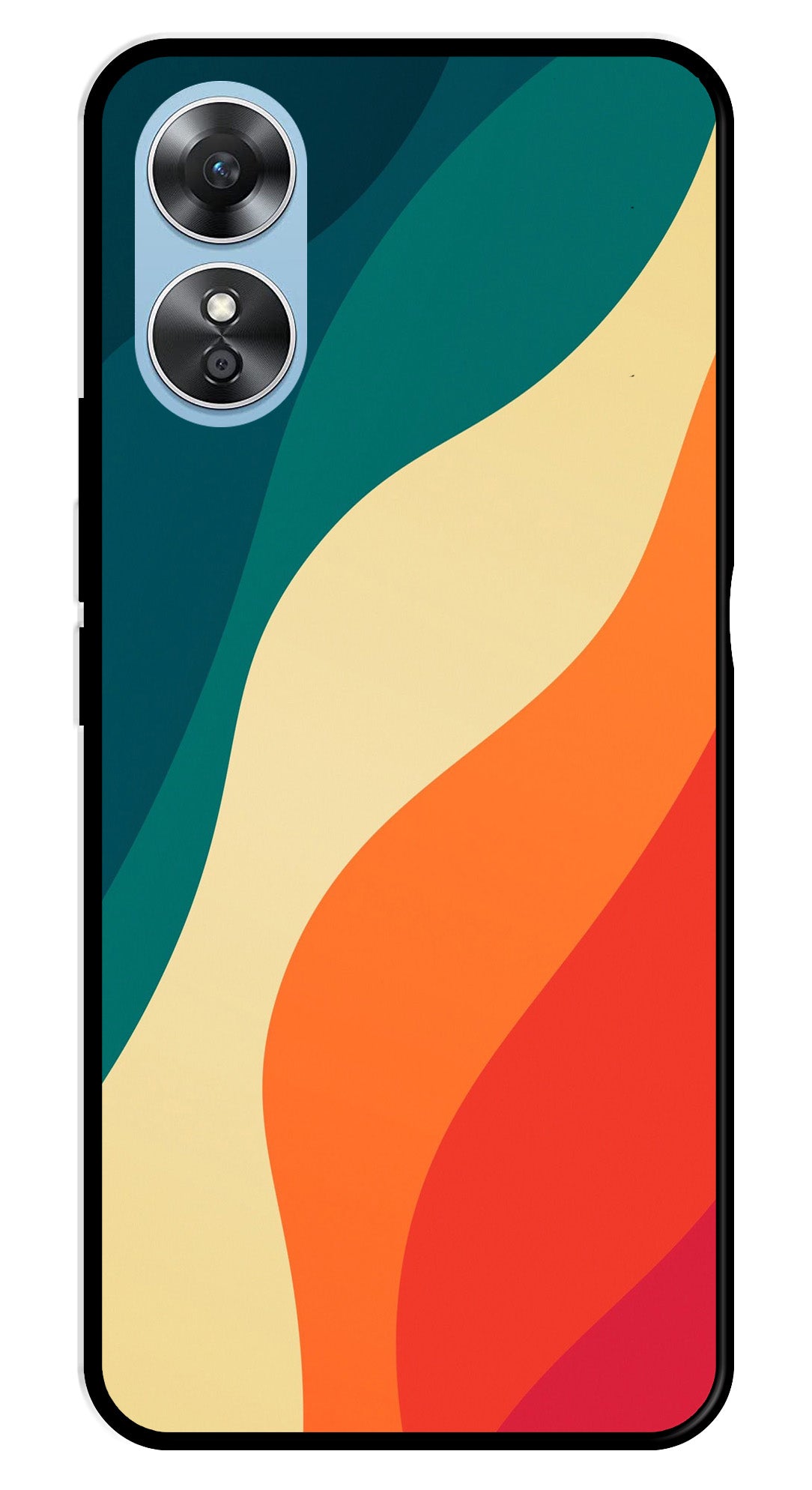 Muted Rainbow Metal Mobile Case for Oppo A17   (Design No -39)