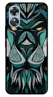 Lion Pattern Metal Mobile Case for Oppo A17