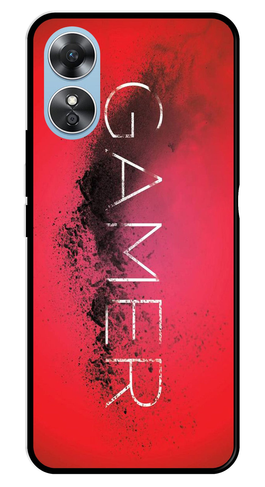 Gamer Pattern Metal Mobile Case for Oppo A17   (Design No -41)