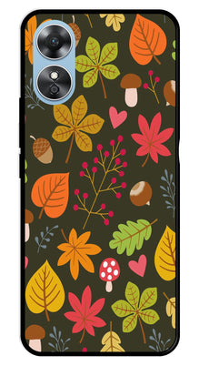 Leaves Design Metal Mobile Case for Oppo A17