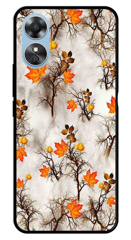 Autumn leaves Metal Mobile Case for Oppo A17   (Design No -55)