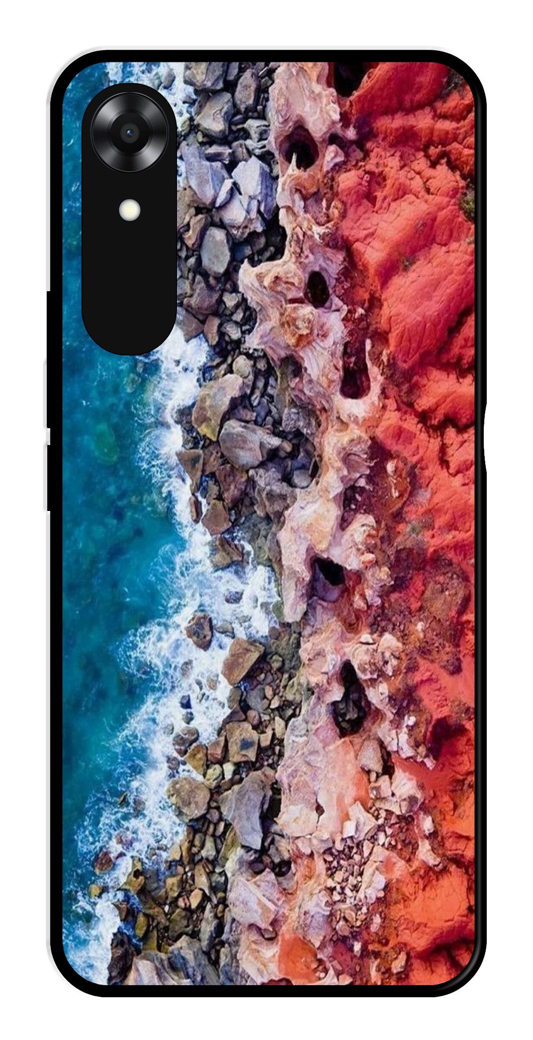 Sea Shore Metal Mobile Case for Oppo A17K   (Design No -18)