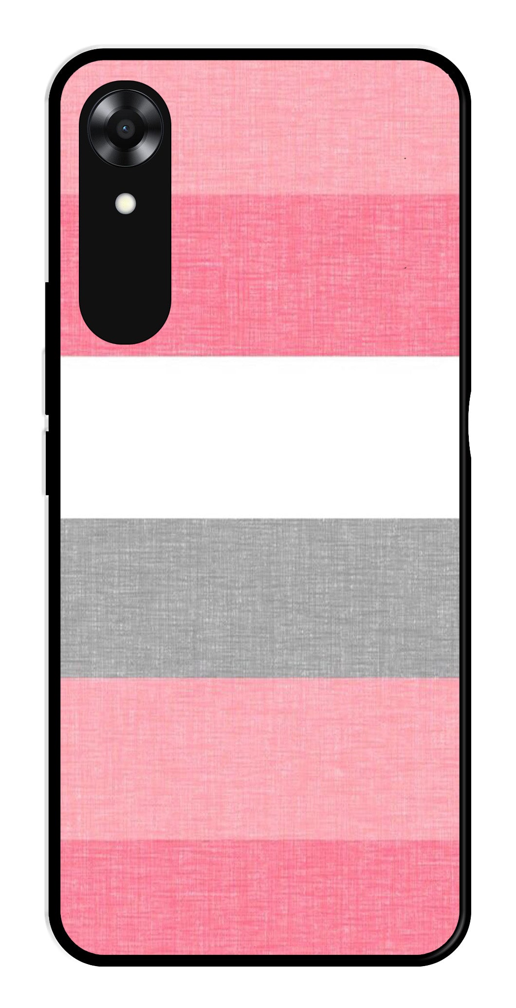 Pink Pattern Metal Mobile Case for Oppo A17K   (Design No -23)