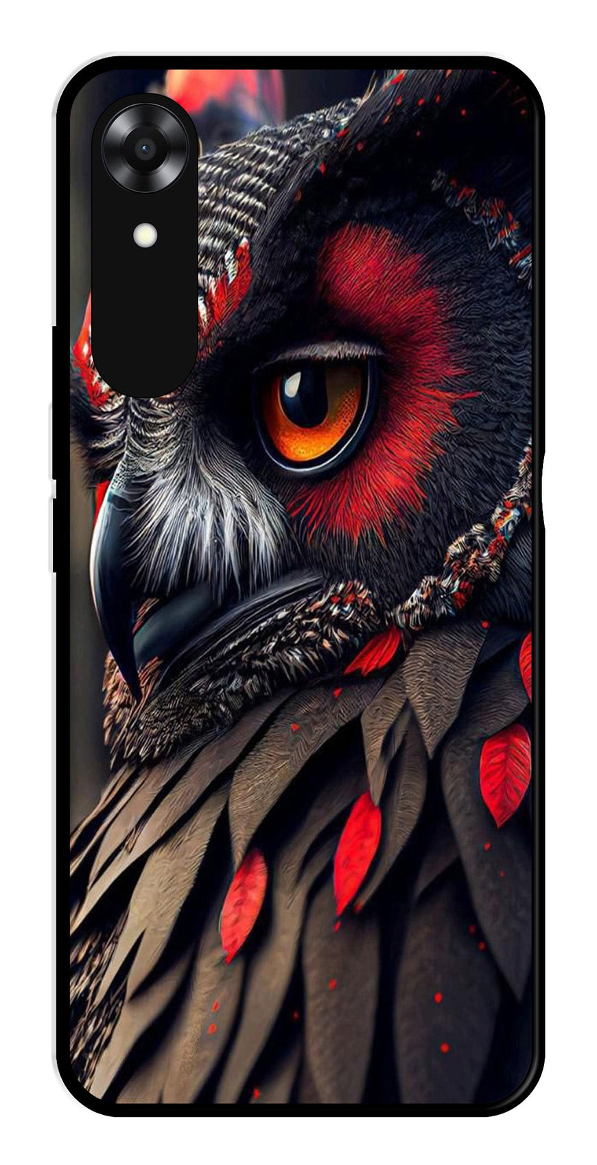 Owl Design Metal Mobile Case for Oppo A17K   (Design No -26)