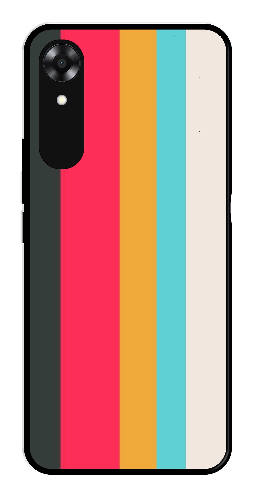 Muted Rainbow Metal Mobile Case for Oppo A17K   (Design No -31)