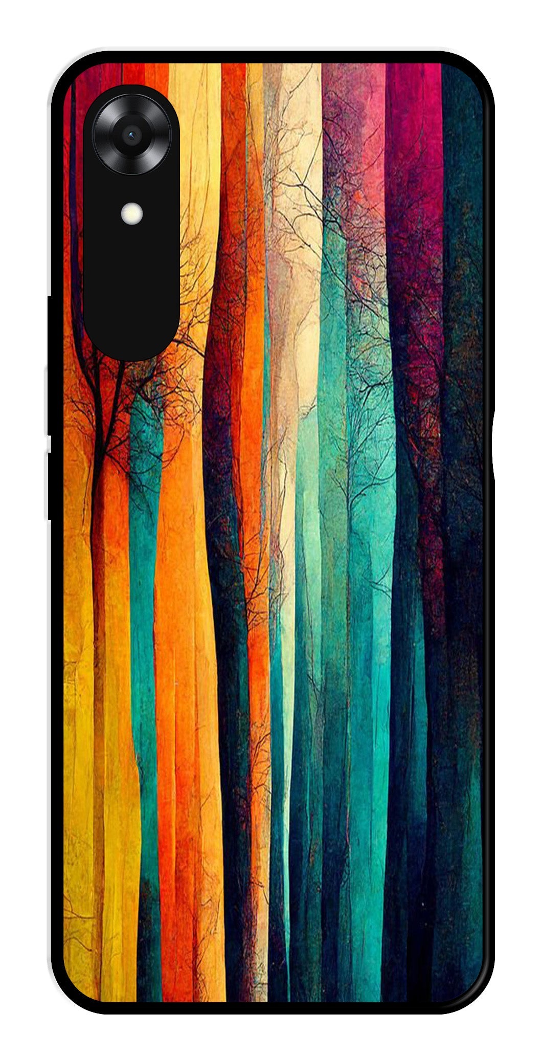 Modern Art Colorful Metal Mobile Case for Oppo A17K   (Design No -47)