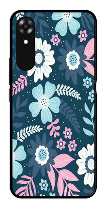 Flower Leaves Design Metal Mobile Case for Oppo A17K