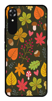 Leaves Design Metal Mobile Case for Oppo A17K